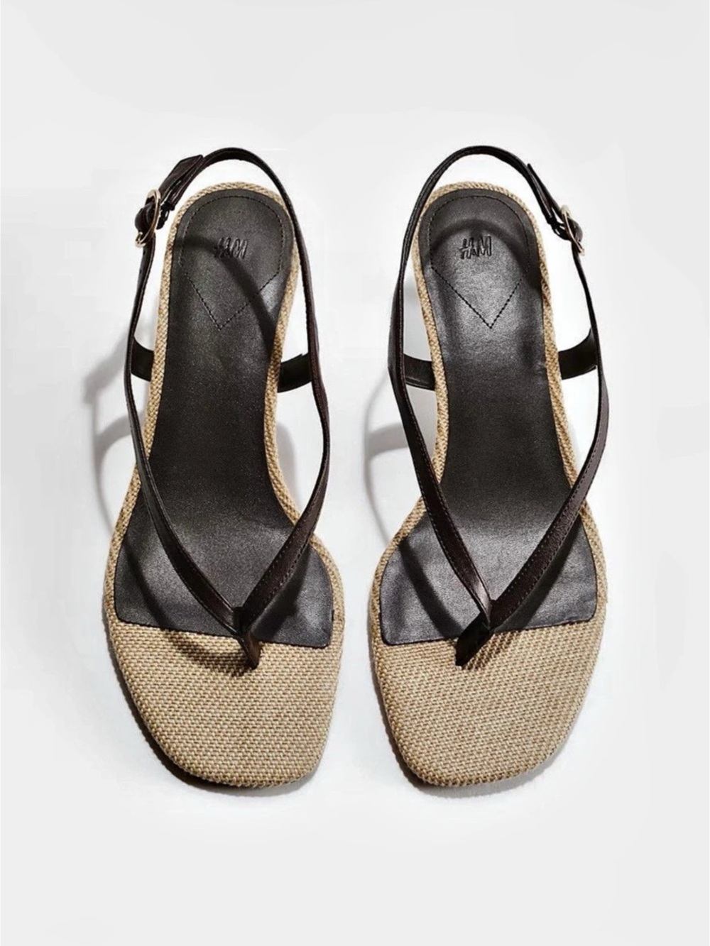 H&M Strappy Heeled Sandals Brown & Beige